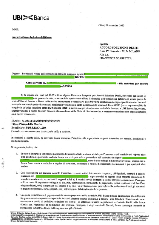 Nuova consulenza su saldo e stralcio