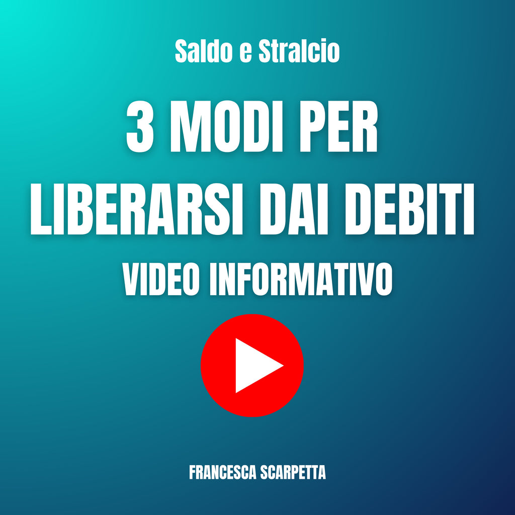 Infografica che illustra i 3 modi per liberarsi dai debiti: saldo e stralcio, consolidamento debiti e legge sul sovraindebitamento